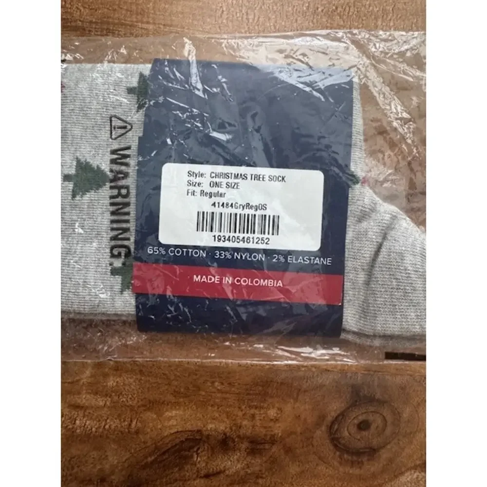 UNTUCKit Grey Green Christmas Tree Socks- One Size - New